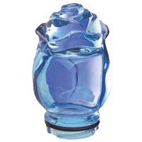 Bourgeon de rose de cristal azur 10,5cm Décoration de lampes funéraires