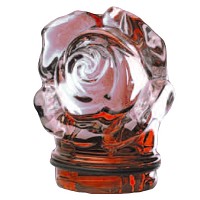 Red crystal small rose 7,5cm - 3in Decorative flameshade for lamps