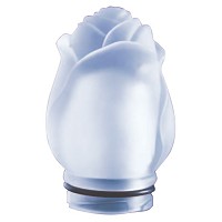 Bourgeon de rose de cristal givré 10,5cm Décoration de lampes funéraires