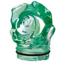 Green crystal small rose 7,5cm - 3in Decorative flameshade for lamps