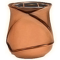 Flowers pot 19cm - 7,80in In bronze, with copper inner, ground attached 2642/R
