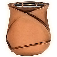 Flowers pot 19cm - 7,80in In bronze, with plastic inner, wall attached 2643/P