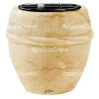 Flowers pot Chordè 19cm - 7,5in In Botticino marble, plastic inner