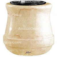 Flowers pot Calyx 19cm - 7,5in In Botticino marble, plastic inner