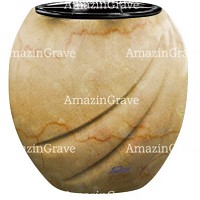 Flowers pot Soave 19cm - 7,5in In Botticino marble, plastic inner