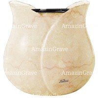 Flowers pot Tulipano 19cm - 7,5in In Botticino marble, plastic inner