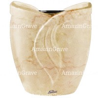 Jardinière Gres 19cm En marbre Botticino, intérieur en plastique