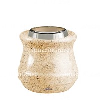 Base per lampada votiva Calyx 10cm In marmo Calizia, con ghiera in acciaio