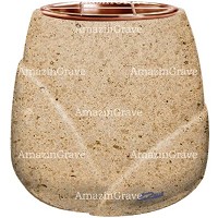 Macetero para flores Liberti 19cm En marmol Calizia, interior en cobre