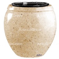 Flowers pot Amphòra 19cm - 7,5in In Calizia marble, plastic inner