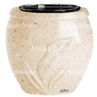 Flowers pot Calla 19cm - 7,5in In Calizia marble, plastic inner