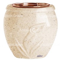 Macetero para flores Calla 19cm En marmol Calizia, interior en cobre