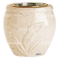 Flowers pot Calla 19cm - 7,5in In Calizia marble, golden steel inner