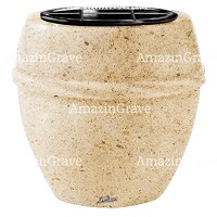 Flowers pot Chordè 19cm - 7,5in In Calizia marble, plastic inner