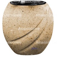 Vasca portafiori Soave 19cm In marmo Calizia, interno in plastica