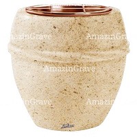 Macetero para flores Chordè 19cm En marmol Calizia, interior en cobre