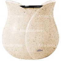 Vasca portafiori Tulipano 19cm In marmo Calizia, interno in plastica