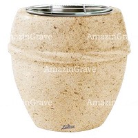 Flowers pot Chordè 19cm - 7,5in In Calizia marble, steel inner