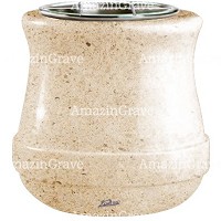 Flowers pot Calyx 19cm - 7,5in In Calizia marble, steel inner