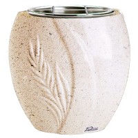 Flowers pot Spiga 19cm - 7,5in In Calizia marble, steel inner