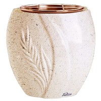 Flowers pot Spiga 19cm - 7,5in In Calizia marble, copper inner