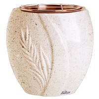 Jardinière Spiga 19cm En marbre Calizia, intérieur cuivre