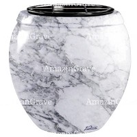 Flowers pot Amphòra 19cm - 7,5in In Carrara marble, plastic inner