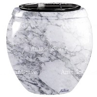 Vasca portafiori Amphòra 19cm In marmo di Carrara, interno in plastica