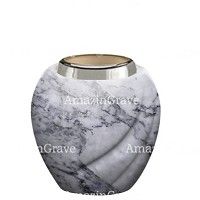 Basis von grablampe Soave 10cm Carrara Marmor, mit stahl ring