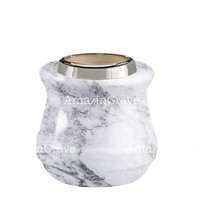 Basis von grablampe Calyx 10cm Carrara Marmor, mit stahl ring