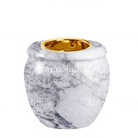 Basis von grablampe Amphòra 10cm Carrara Marmor, mit goldfarben Einbauring