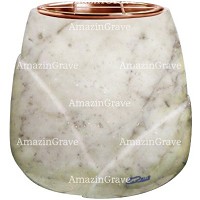 Jardinière Liberti 19cm En marbre Carrara, intérieur cuivre