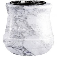 Flowers pot Calyx 19cm - 7,5in In Carrara marble, plastic inner