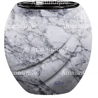 Flowers pot Soave 19cm - 7,5in In Carrara marble, plastic inner