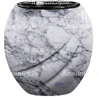 Macetero para flores Soave 19cm En marmol de Carrara, interior en plástico