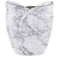 Jardinière Gres 19cm En marbre Carrara, intérieur acier