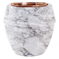 Jardinière Chordè 19cm En marbre Carrara, intérieur cuivre