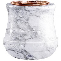 Jardinière Calyx 19cm En marbre Carrara, intérieur cuivre