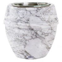 Jardinière Chordè 19cm En marbre Carrara, intérieur acier