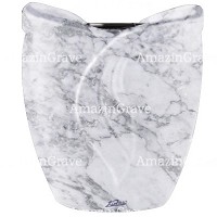 Flowers pot Gres 19cm - 7,5in In Carrara marble, plastic inner