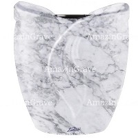 Jardinière Gres 19cm En marbre Carrara, intérieur en plastique