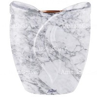 Macetero para flores Gres 19cm En marmol de Carrara, interior en cobre