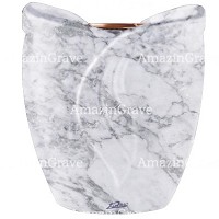 Macetero para flores Gres 19cm En marmol de Carrara, interior en cobre