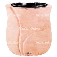 Jardinière Charme 19cm En marbre Rosa Bellissimo, intérieur en plastique