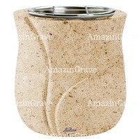 Vasca portafiori Charme 19cm In marmo Calizia, interno in acciaio