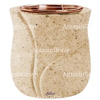 Flowers pot Leggiadra 19cm - 7,5in In Calizia marble, copper inner