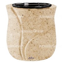 Flowers pot Charme 19cm - 7,5in In Calizia marble, plastic inner