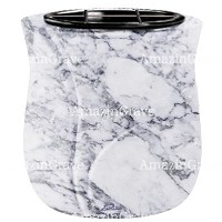 Vasca portafiori Charme 19cm In marmo di Carrara, interno in plastica
