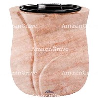 Jardinière Charme 19cm En marbre Rose Portugal, intérieur en plastique