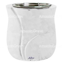 Vasca portafiori Charme 19cm In marmo Sivec, interno in acciaio